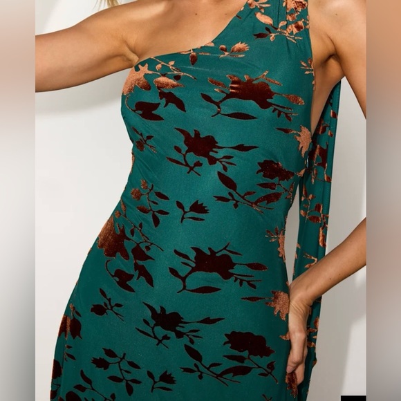 Floral Teal Mini Dress - Picture 7 of 7